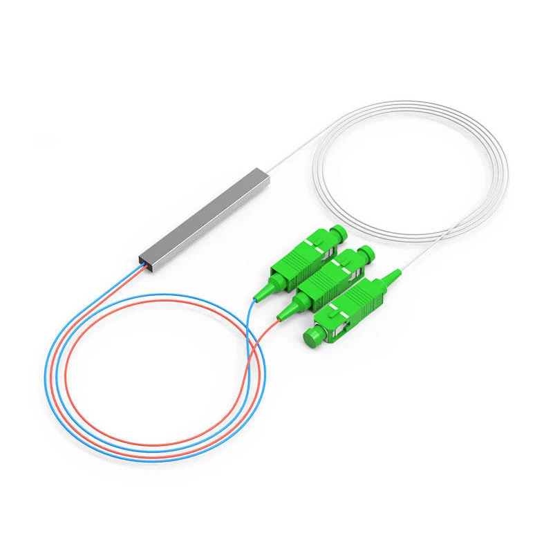Fiber Optic Splitter 1x2 1x4 1x8 1x16 Steel Tube Mini Blockless FTTH SM Singlemode PLC Splitter Optical Fast Connector APC