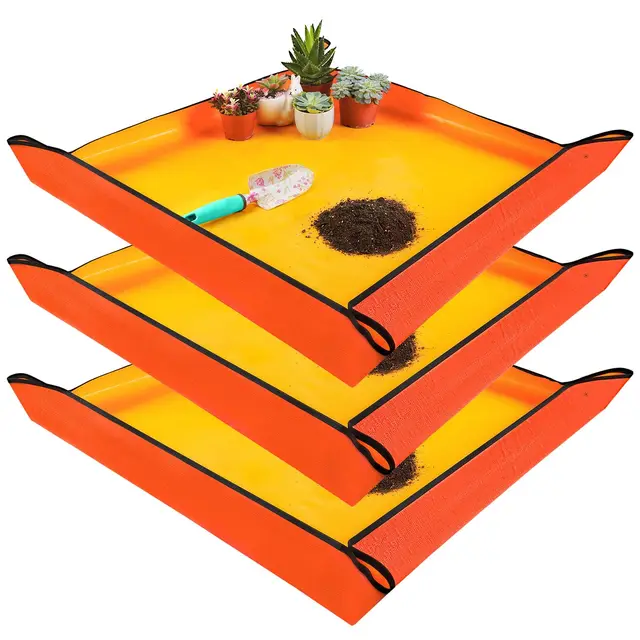 Plant Repotting Mat Waterproof Gardening Pots Mat Transplanting Flower Control Potting Tray Folding Succulent Soil Change Mat 2