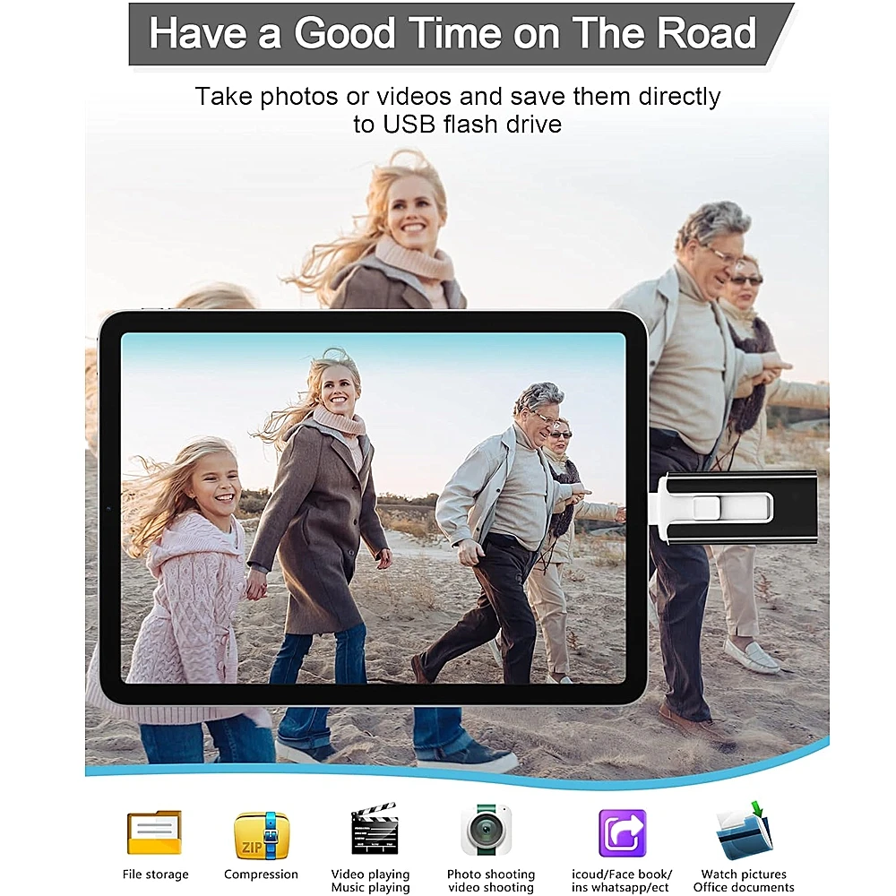 Chiavetta USB 64GB 4 In 1 Per IPhone IPad Android PC | Plug & Play Senza App | Backup Foto E Video | Trasferimento Veloce | Con Password