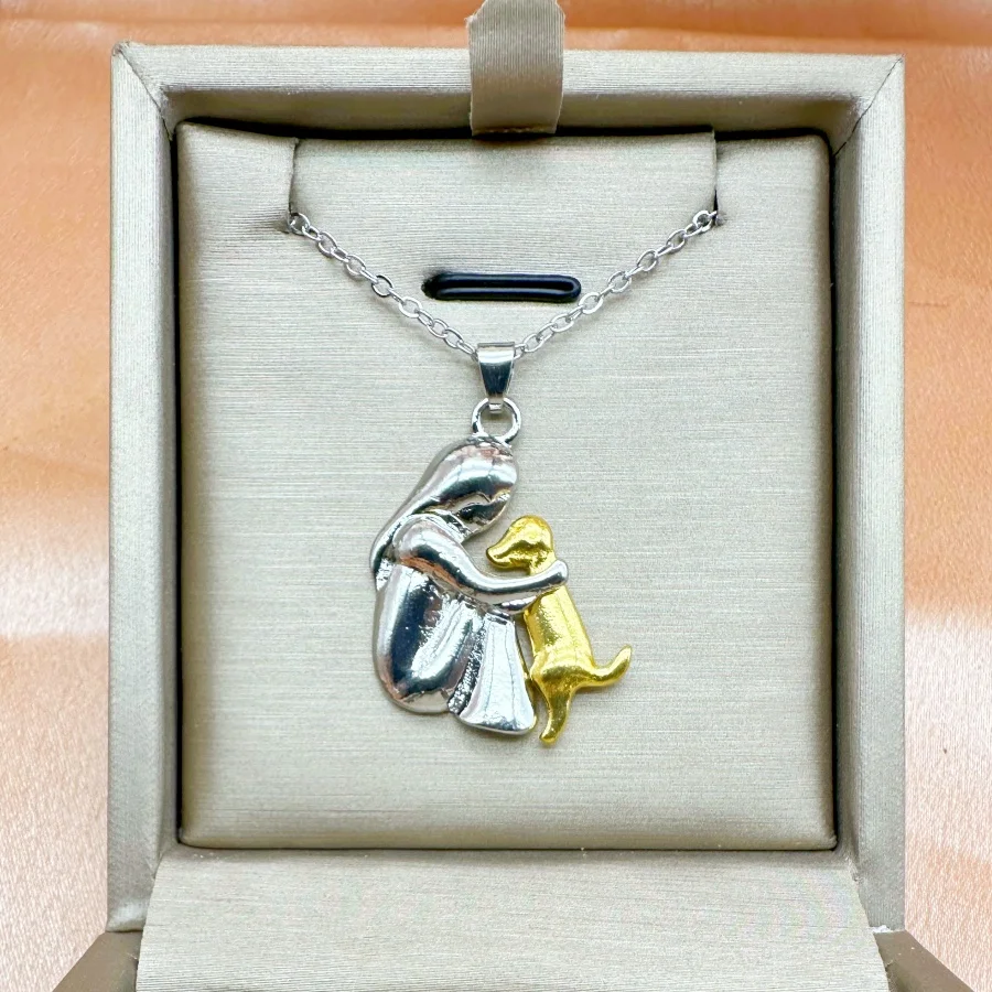 Fashionable and creative lady puppy necklace as a jewelry gift for women's party anniversary aesthetic pendants