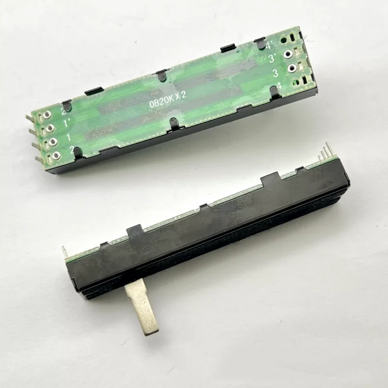 1pcs Straight slip potentiometer B10K&times;2 B20K&times;2 B50K&times;2 6Pin Total length 73mm Mixing console volume putter linear potentiometer