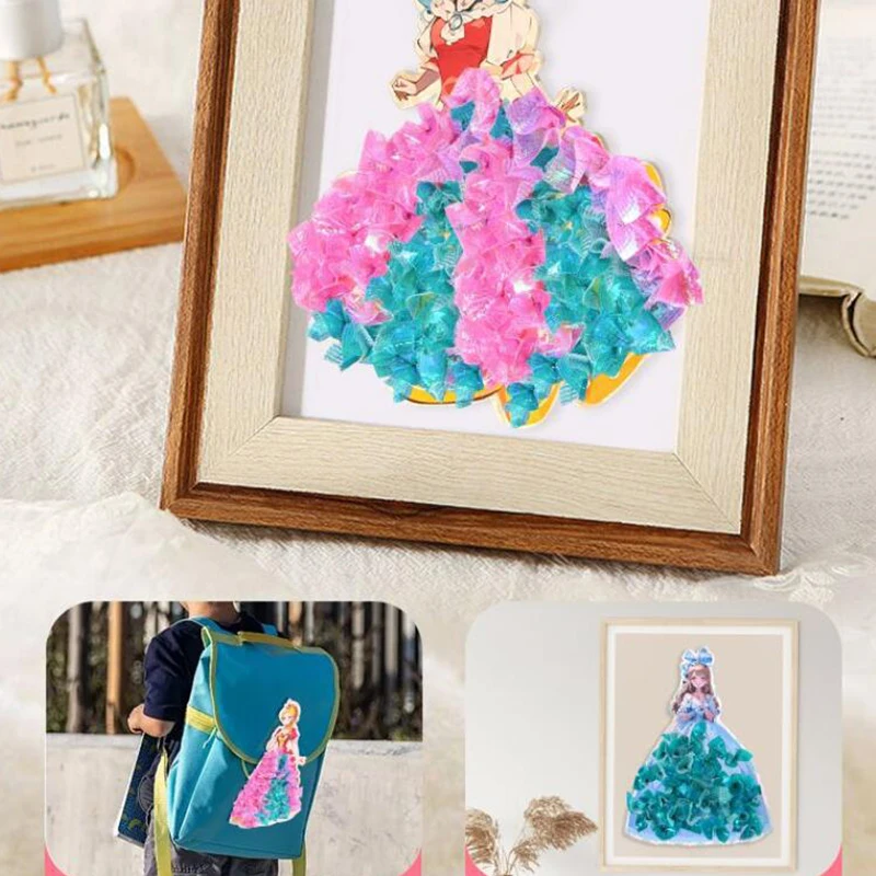 Princess Creative Puzzle Puncture Painting Poke Art DIY Toys Craft Kit