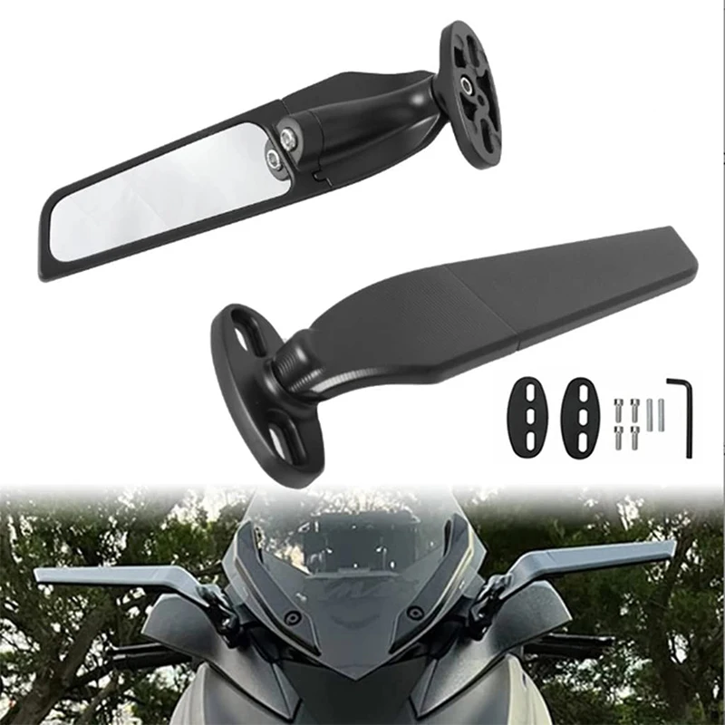 Motorcycle Wing Mirrors Adjustable Rotating Rearview Side Mirror For