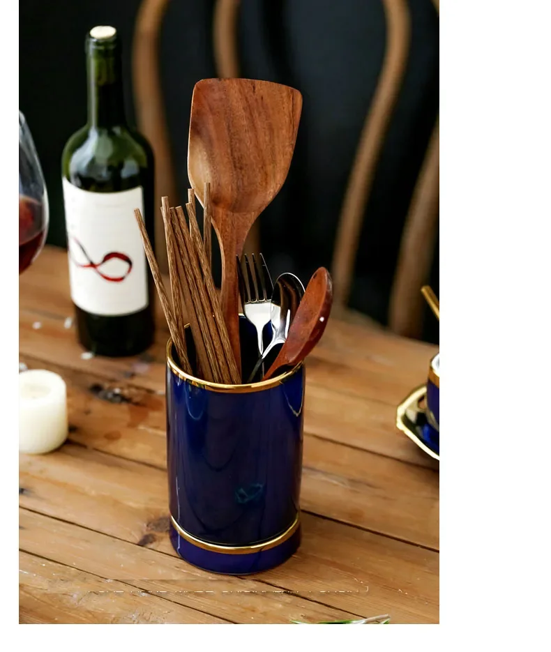 

Northern European Chopsticks Cage Ceramic Household Moldproof Kitchen Utensils Cutlery Spoon Chopsticks Drain Cage
