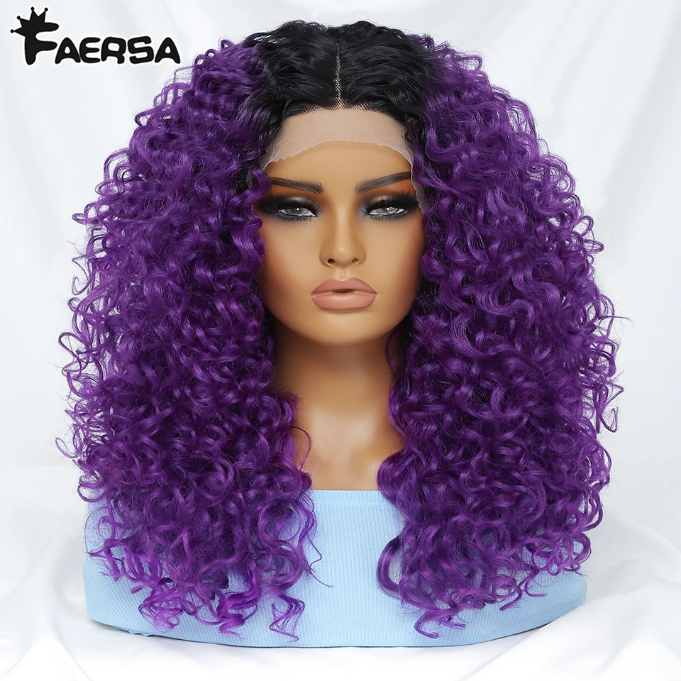 

Synthetic Brown Afro Kinky Curly Wig Lace Front Wigs For Black Women Glueless Female Blonde Ginger Heat Resistant Natural Daily