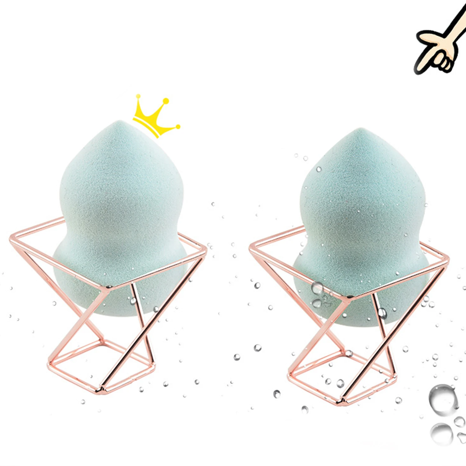 

Women Makeup Puff Holder Three-dimensional Wrought Iron Powder Puff Stand Beauty Puff Stand Holder Makeup Sponge Display Rack