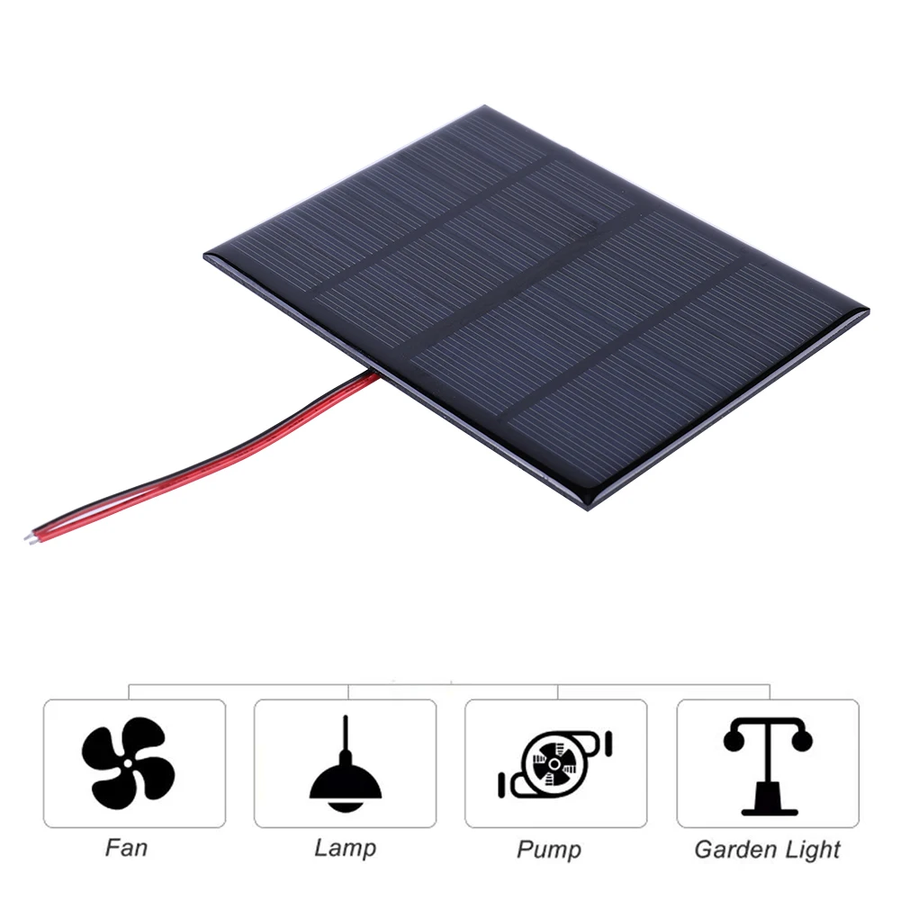 3W 12V Solar Charging Panel Outdoor DIY Solar Cells Charger Polysilicon Epoxy Panel with Battery Charger for Lamp Fan Pump