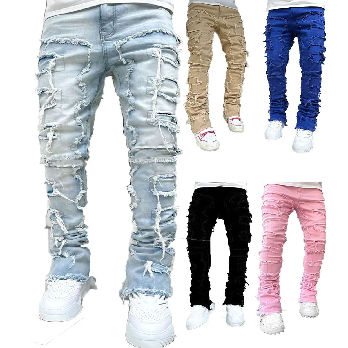 Jean Vintage GAS Droit Délavé - Taille W33 / 44, Bleu, Effet Usé Années 90, Neuf Avec étiquette !