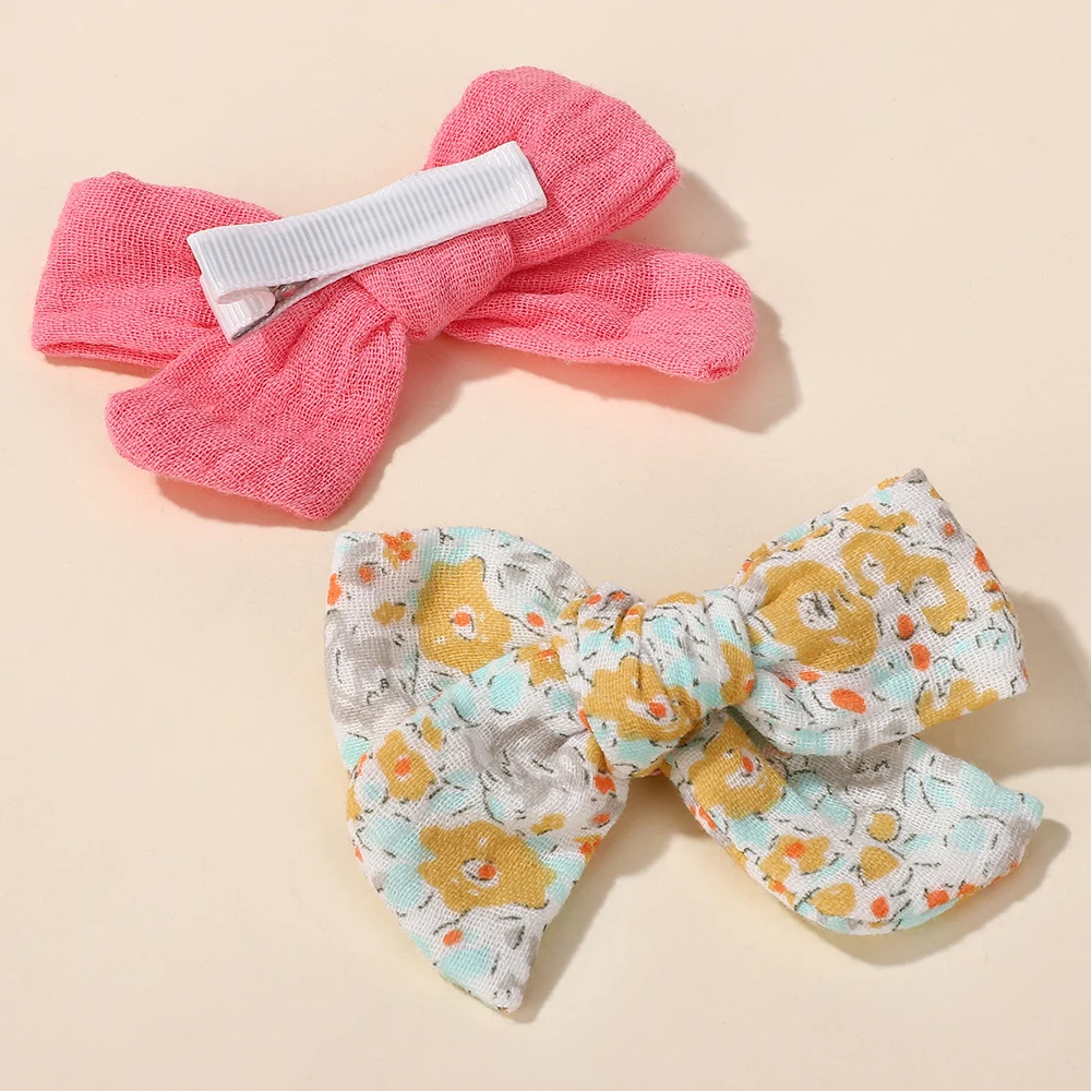 10 Teile/satz Neue Eingewickelt Bogen Kinder Haarnadel Weiche Baumwolle Haar Clips Baby Kleinkind Nette Gedruckt Bowknot Handgemachte Mädchen Haar Zubehör – Detail 7