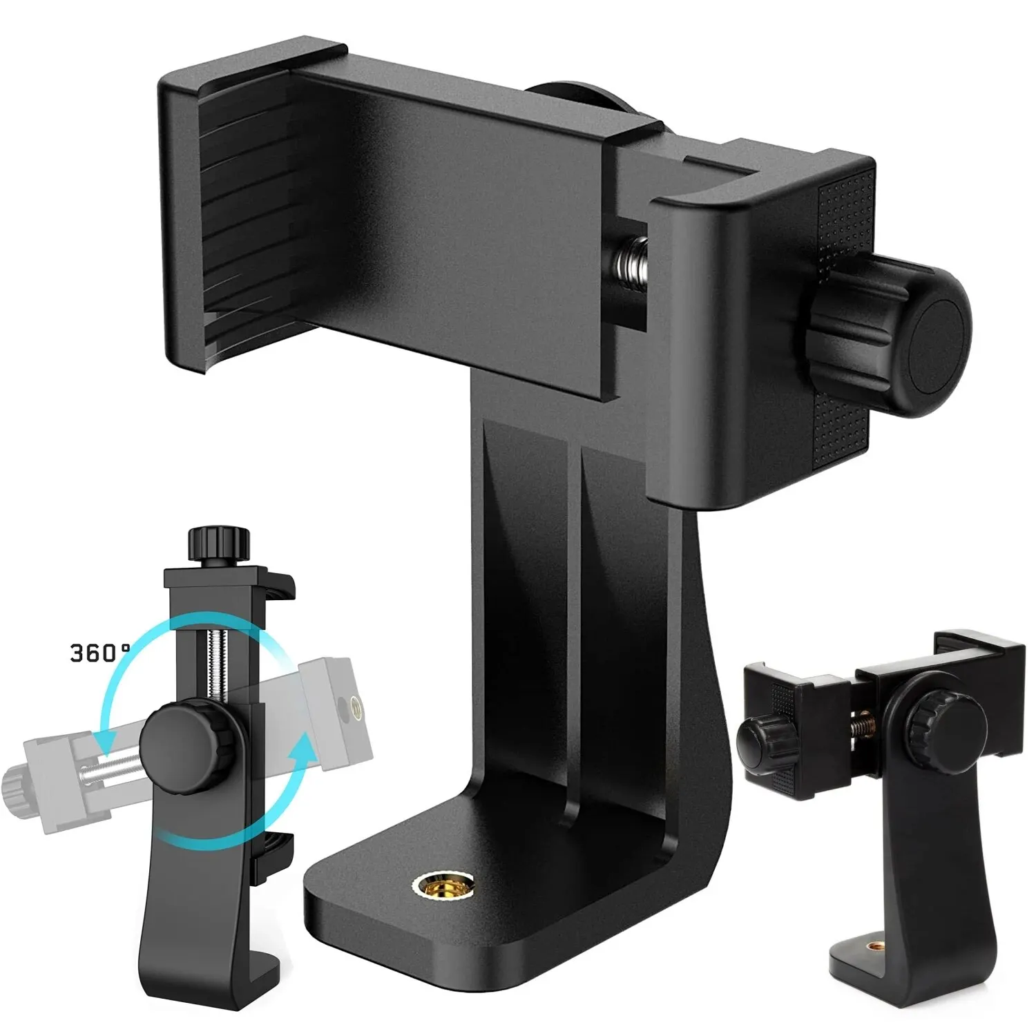 360 Degree Mobile Phone Clip Compatible With All 1/4 Screw Cellphone Holder Tripod Mount Desk Tripod Adapter For Iphone Stand phone tripod