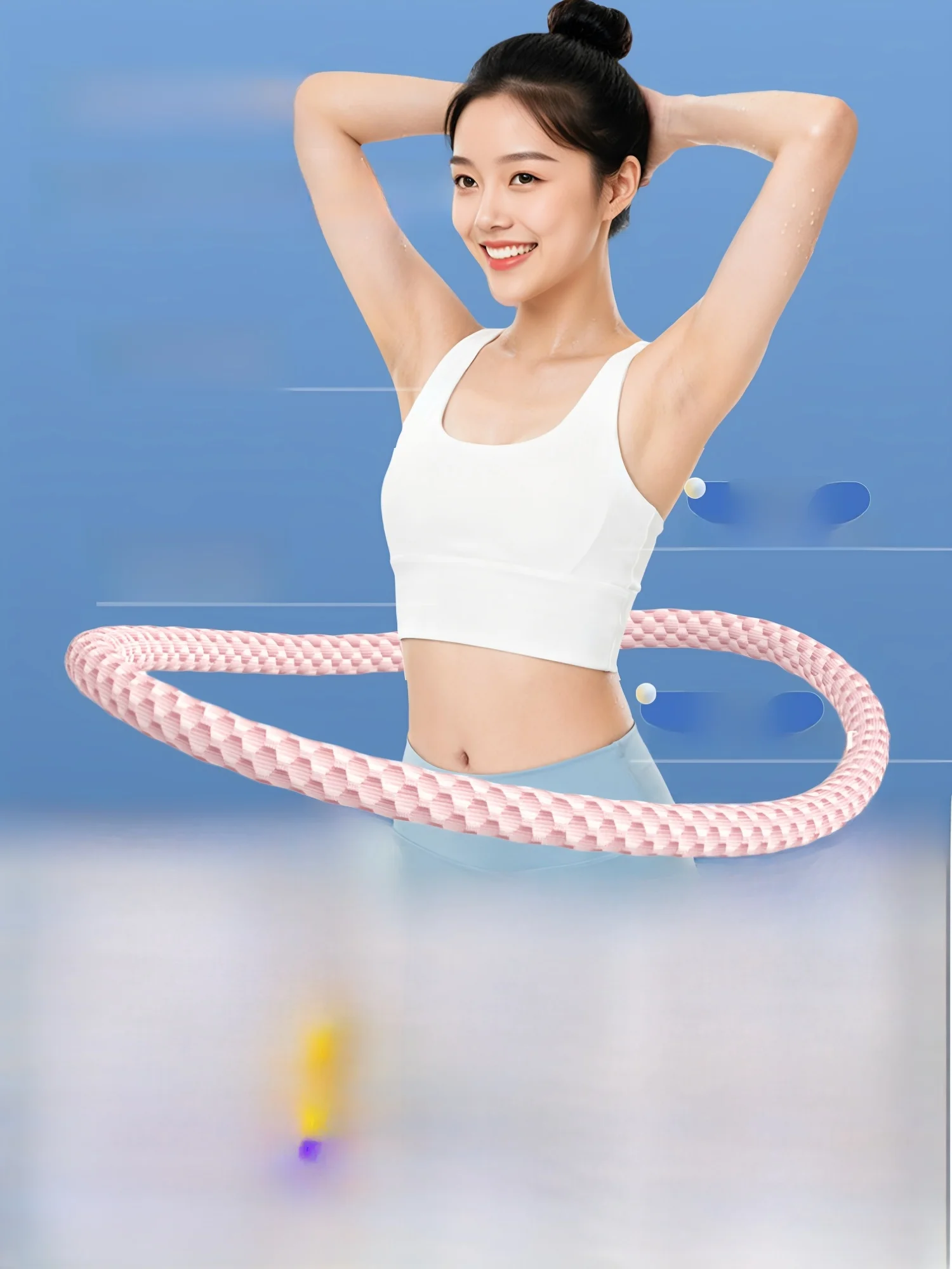 쿨빈빈 소프트 훌라후프 아이스 실크 여름 시원한 느낌 복부 안쪽을 위한 무통 허리 보호 무소음 통기성 슬리밍 벨리밴드