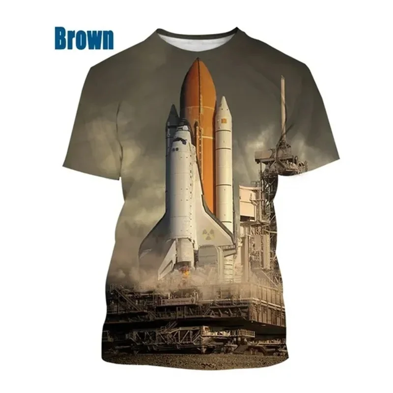 Maglietta Space Shuttle Stampata In 3D Per Uomo Donna Maglietta Casual A Maniche Corte Homme Kids Rocket Spacesuit T-Shirt Streetwear