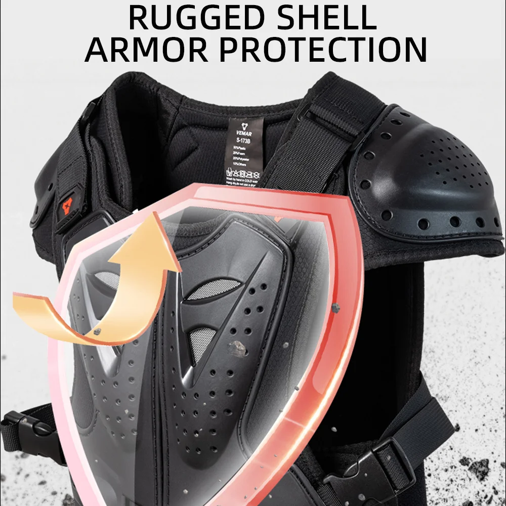 Kid's Motorcycle Armor Vest Protection Motocross Body Armor Jacket Protective Armors Riding Kneepads DH Moto Full Children