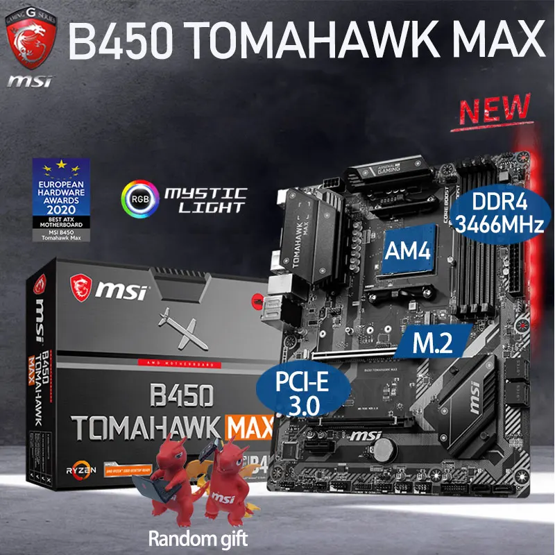 MSI B450 TOMAHAWK MAX Motherboard And AMD 3800X CPU Combo Socket AM4