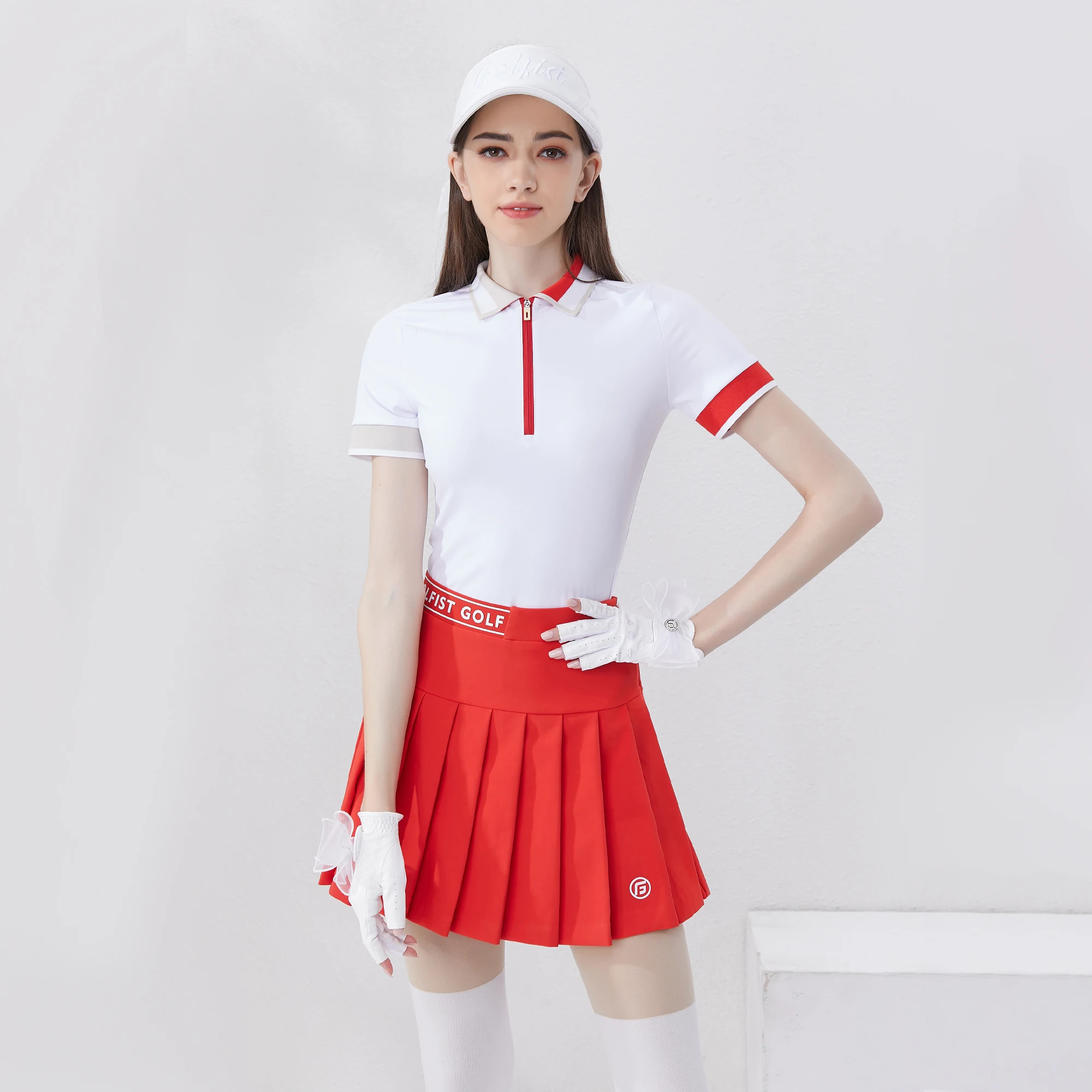 Golfist Golf Wear Ladies Polo Shirt Zipper Short Sleeve T-shirt Quick Dry Outdoor Athletic Tops Women's Golf Clothing women golf clothing