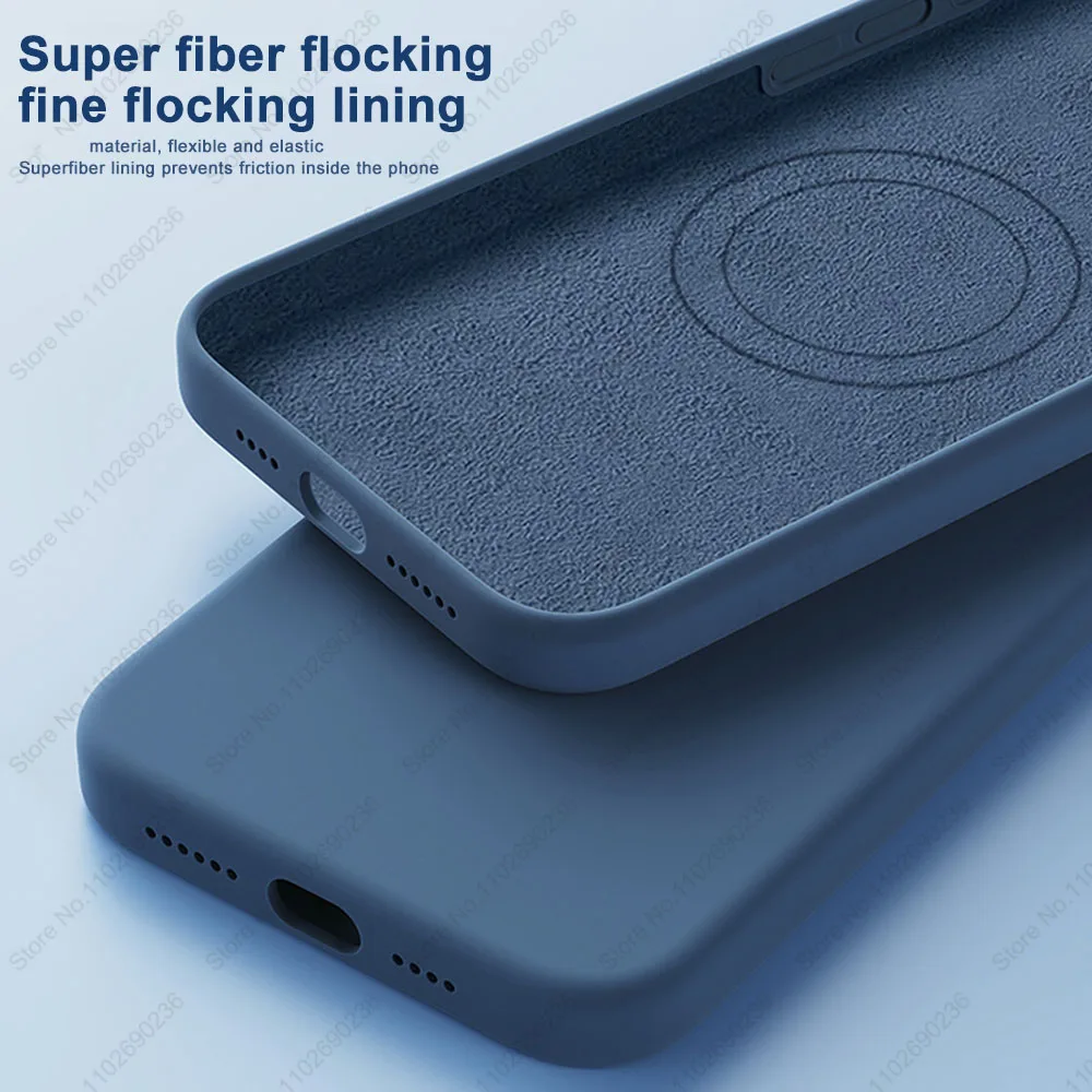 Magnetic Liquid Silicone Case with Wireless Charging Back Cover