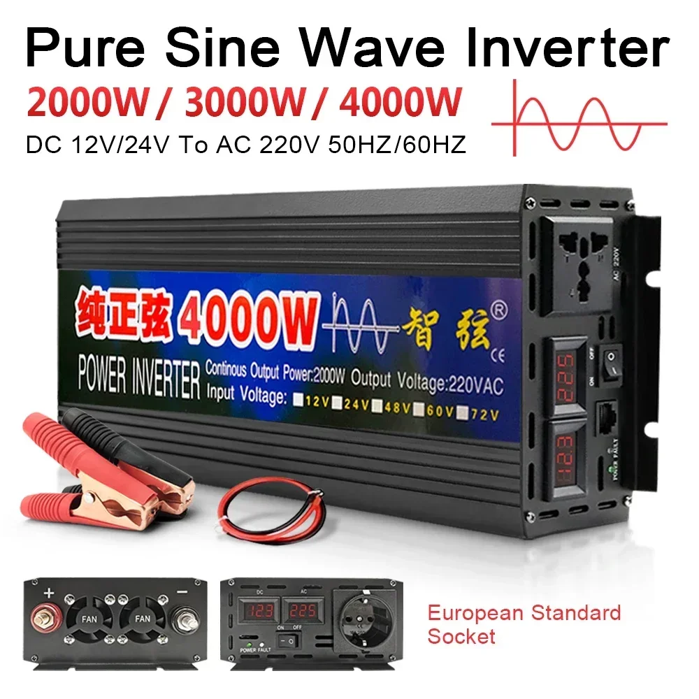 純正弦波インバーター 2000W 3000W 4000W 電力DC 12V 24V 48V からAC 