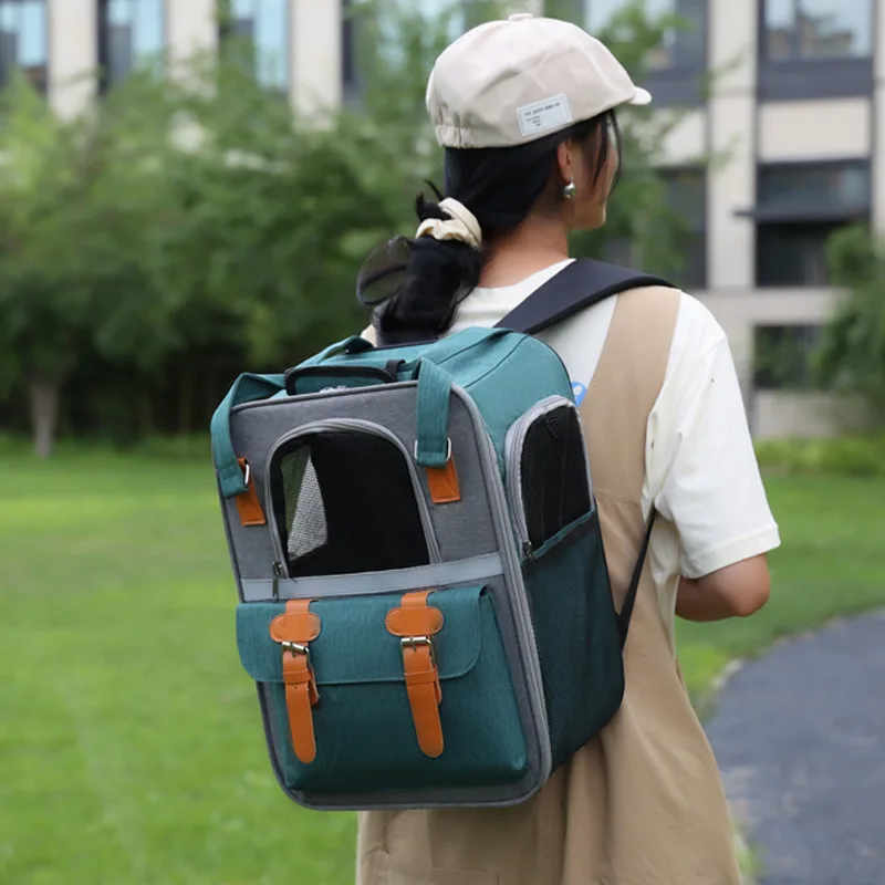 

Reflective Portable Pet Carriers Breathable Mesh Dog Backpack Foldable Large Capacity Cat Carrying Bag Outdoor Travel Pet Bag