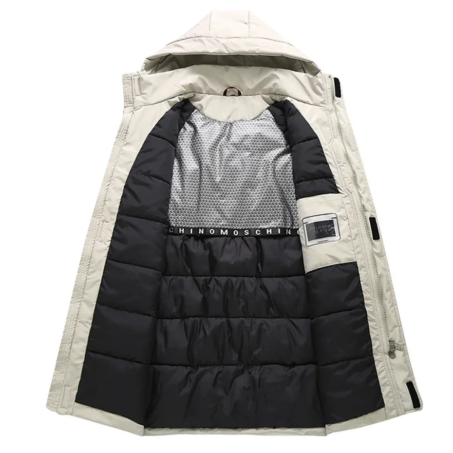 DIANRUO سترات شتوية طويلة للرجال سترات سميكة معطف...