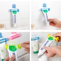 Dental Cream Bathroom Accessories Manual Syringe Gun Dispenser Rolling Squeezer Toothpaste Dispenser Tube Sucker Holder 5