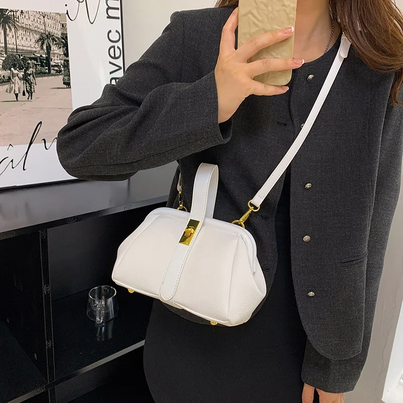 Women Handbags PU Leather Small Handbag Clutch Silver Shell Clip Gold Blue Crossbody Shoulder Bags