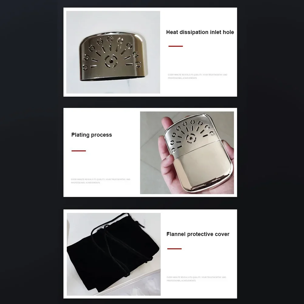 Reusable Hand Warmer Portable Fuel Catalytic Warmer Metal Alloy Pocket Winter Heater for Home Office Outdoor Camping Fishing