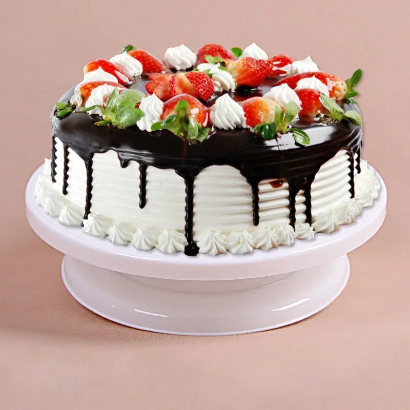 Plastic Cake Stand Cake Turntable Can Manually Rotate Round Plastic Turntable Diy Flower Baking Tools