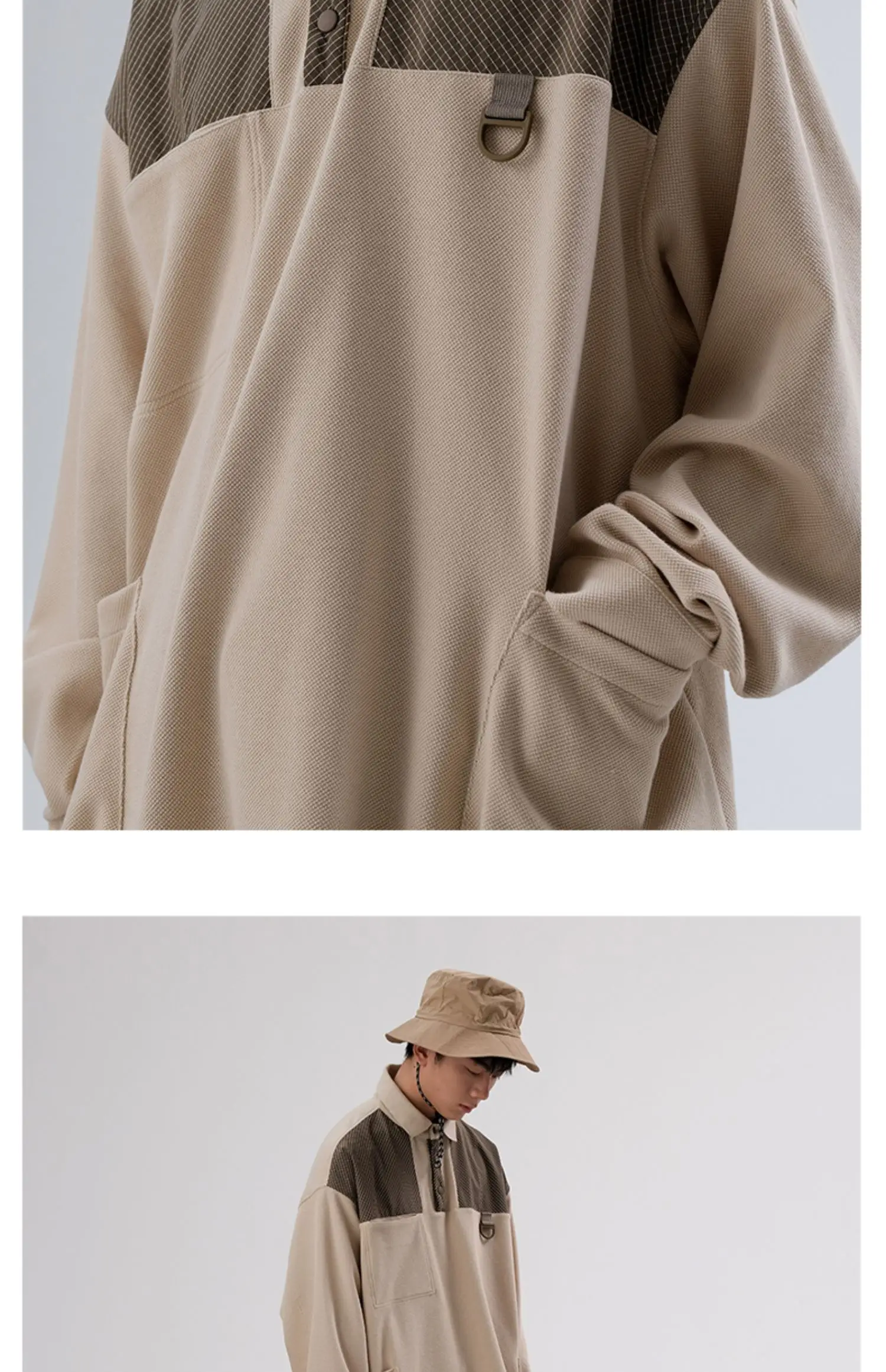 Halcyon 22aw 320g dense cotton long sleeve shirt loose chest d ring urban outdoor gorpcore