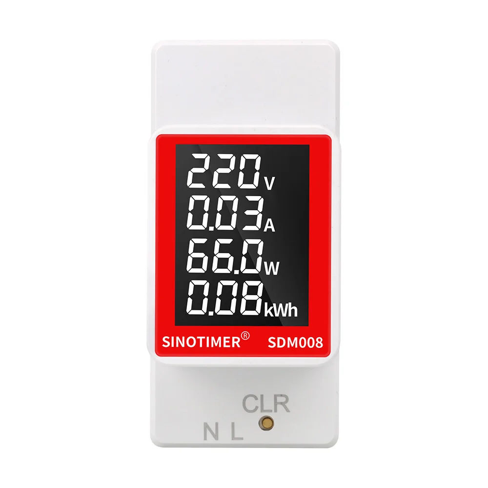 

SDM008 AC Din Rail Multifunctional Meter with LCD Display Measure AC Power Voltage Current Active Power Energy Consumption Meter