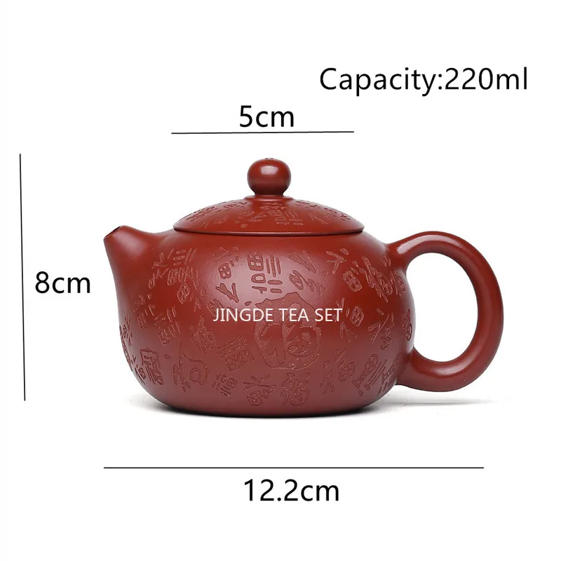 9Hole Yixing Purple Clay Teapot Handmade Xishi Tea Pot Raw Ore Dahongpao Kettle Household Zisha Tea Set Teaware 220ml
