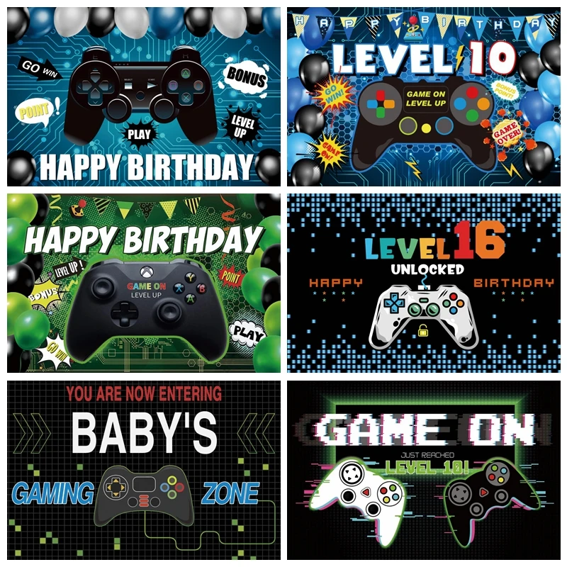 Baby Birthday Hot Video Electronic Game Photography Background Decoration Photo Studio Backdrop Kid Party Photocall Photographic |