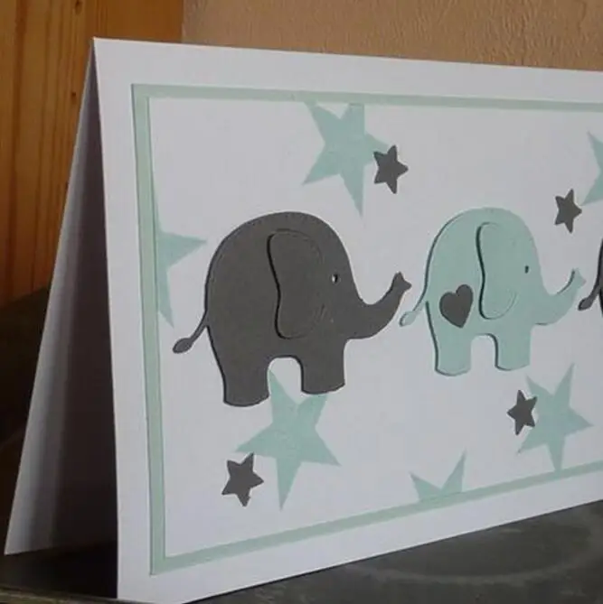 코끼리 동물 금속 절단 다이 스텐실 스크랩북 Diy 앨범 스탬프 종이 카드 엠보싱 장식 공예 칼 금형