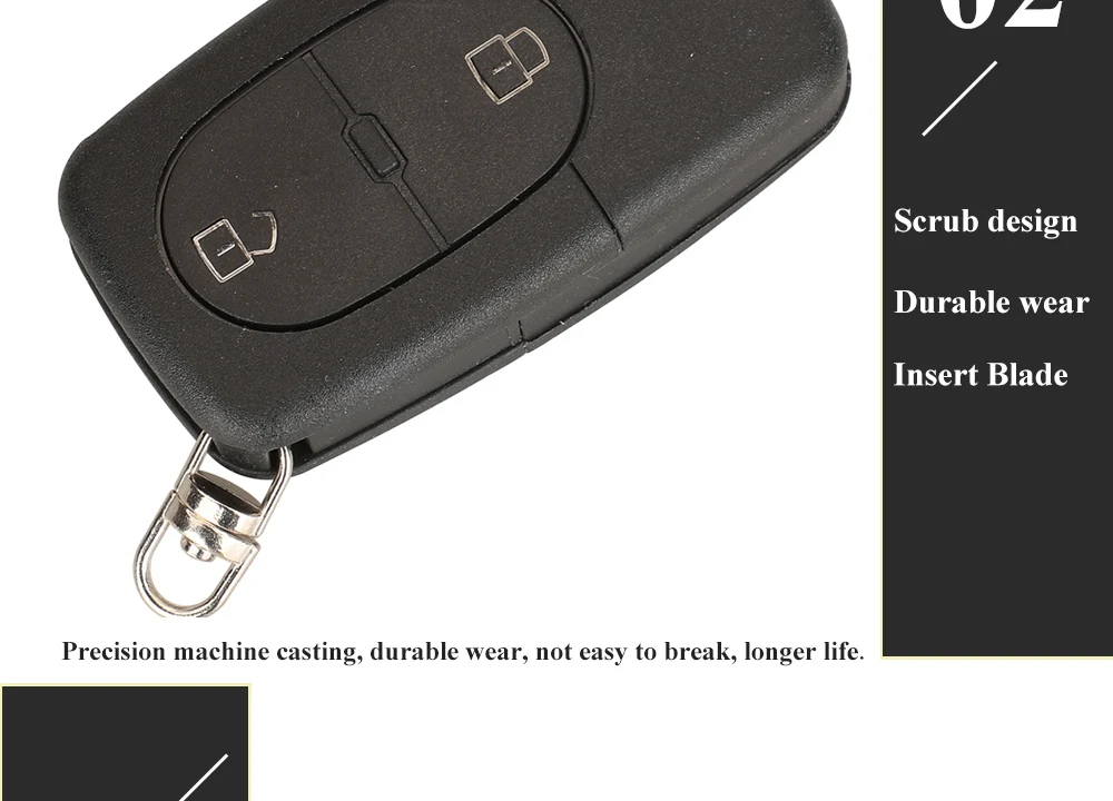 Keyforkess Chip chiave remota 433Mhz ID48 Chip per Audi A3 A4 A6 A8 TT 2 pulsante Flip pieghevole chiave dell'automobile Contol 4D0.837.231 - Se8c2471f607647219775830c12f581bdB