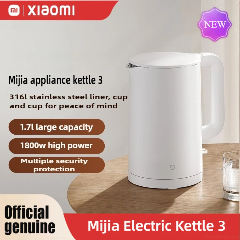 2025 Iconic Brand Mijia Electric Kettle 3 1.7L Household 316 Stainless Steel 1800W Fast Heating Automatic Power Off Hot Water Kettle