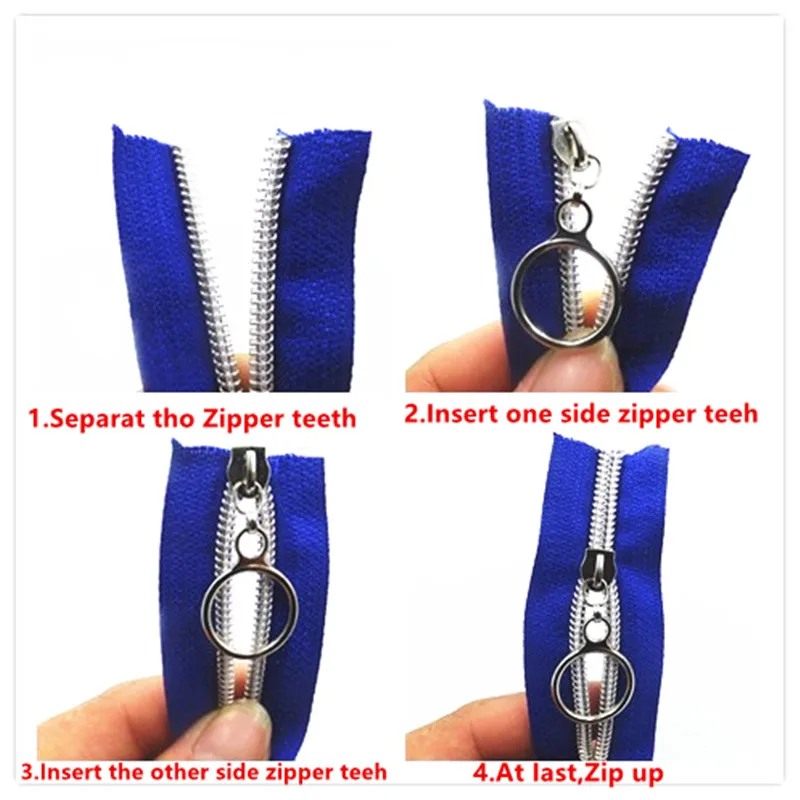 DIY 가정용 재봉 지퍼, 골드 실버 슬라이더, 이빨 벌크 나일론 지퍼, 코일 코드 장식, 수하물 의류 지갑 가방, 5