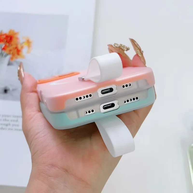 Magnetic Silicone Phone Case Grip with Finger Strap - Soft Protective Cover