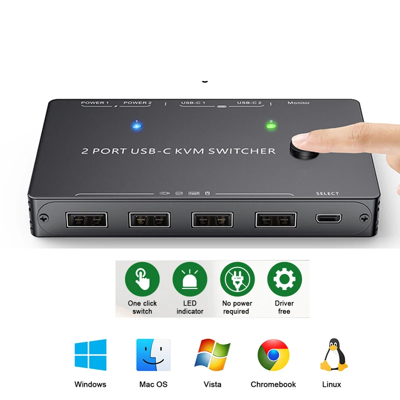 

USB HUB Multi-function USB-C to HDMI-compatible KVM switch Game live screen splitter Adapter Screen Sharing switch dock station