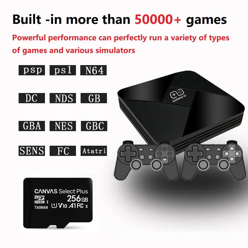 Game Box G5 Home Video Game Console Dual System 4K HD Built-in 16GB 50000 Games Wireless Dual Joystick 50 Simulators for PSP N64