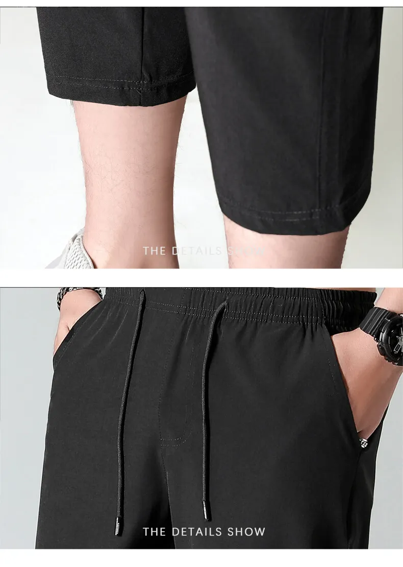 running shorts Men's Shorts Summer Breeches Thin 3/4 Length Trousers Male Bermuda Board Quick Drying Beach Men's Long Shorts casual shorts for women