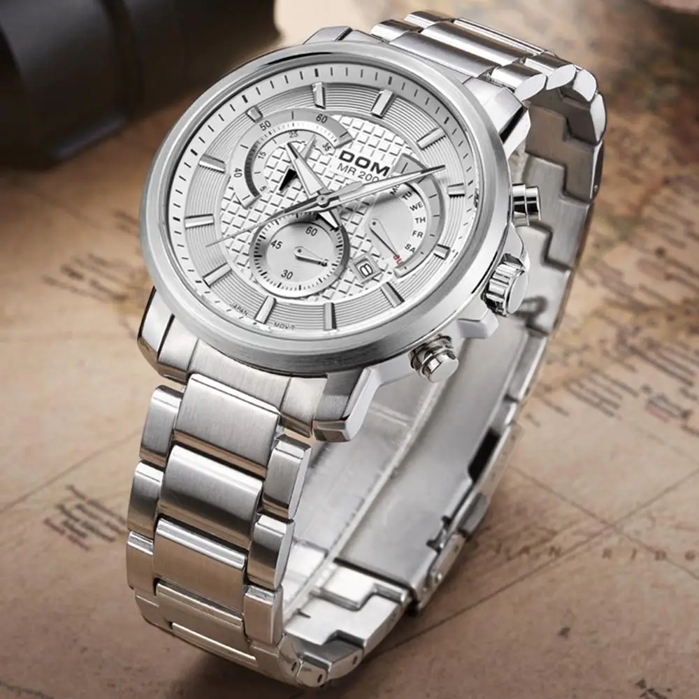 DOM  Luxury Brand Watches Men Sports Watches Waterproof Luminous Quartz Men Business Wrist Watch Clock Male Relogio M-506D