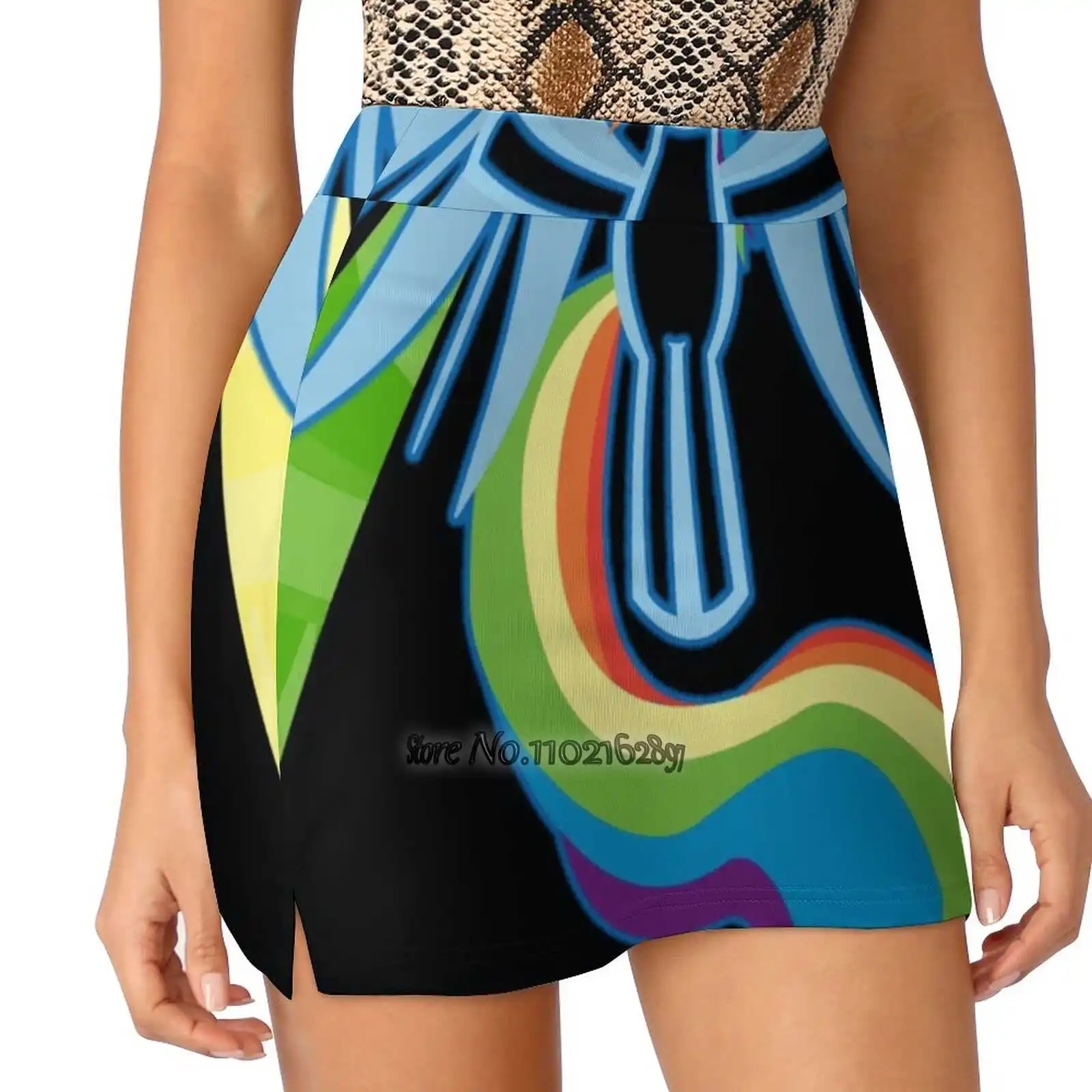 Rainbow Dash Minimal Trending Fashion Skirt Summer Printed Women Sport Skirts Double-Layer Athletic Rainbow Dash Rainbow Dash