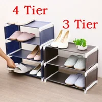 4 Tier ShoeRack Wide Shoe Storage Organizer Sturdy Shoes Stand Non-Woven Fabric Free Standing Boots Racks for Entryway 2