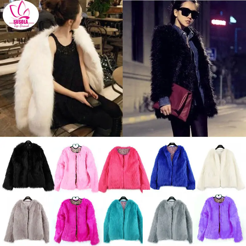 

Женское плюшевое пальто SUSOLA, разноцветное теплое Свободное пальто из искусственного меха, черное, белое, розовое, верхняя одежда на осень и зиму, 4XL