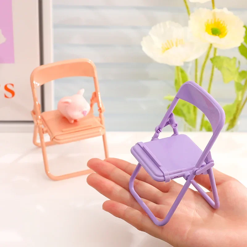 Cute Mini Chair Phone Holder Adjustable Desktop Stand Kawaii Tablet Support Desk Organizer