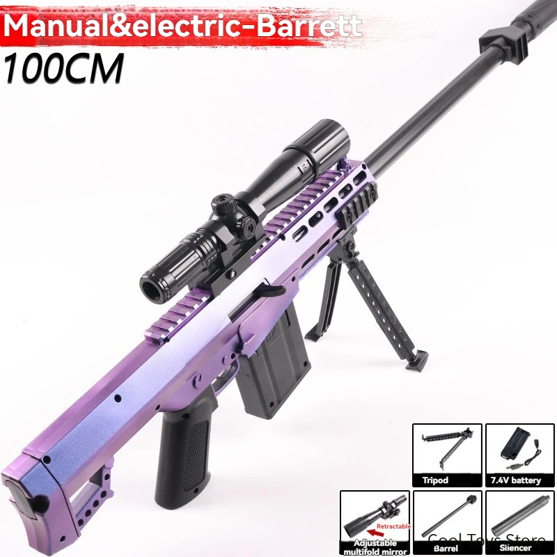 Pistolets jouets Barrett Sniper à balles d'eau, balles de gel, armes à hydrogel, armes pneumatiques, jouets de tir militaires électriques pour enfants et adultes