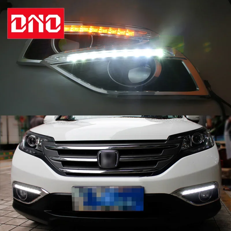 

Car LED DRL Daylights For Honda C-RV CRV 2012 2013 2014 Yellow Turn Signal Indicator Daytime Running Light Fog Lamp Headlight
