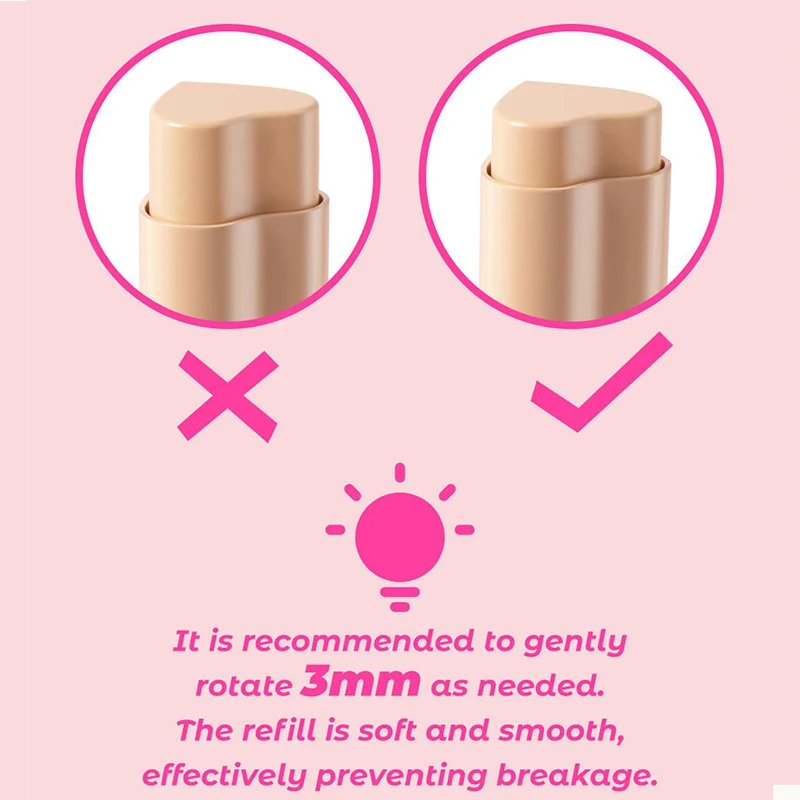 Heart-shaped Pocket Blush Cream Sticks Natural Eyeshadow Brighten Lip Tint Cheek Shading Cute Purple Rouge Blusher Korean Makeup 5