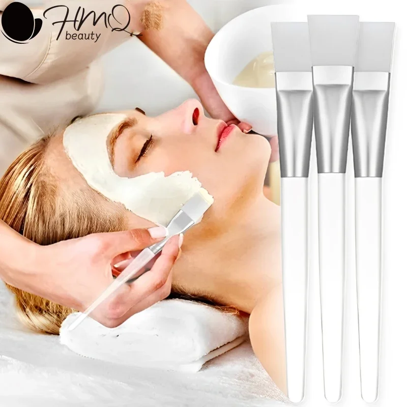 2/4/6/12pcs Facial Mask Brush Soft-head Facial Applicator Brush with Clear Plastic Handle for Spa & Salon Use Skin Care Tools