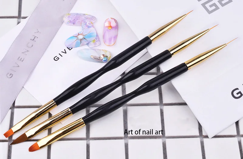 Description Picture 3 of item1~6PCS French Stripe Nail Art Liner Brush Set Tips Ultra-thin Line Drawing Pen Dual End UV Gel Painting Brushes Manicure Tools