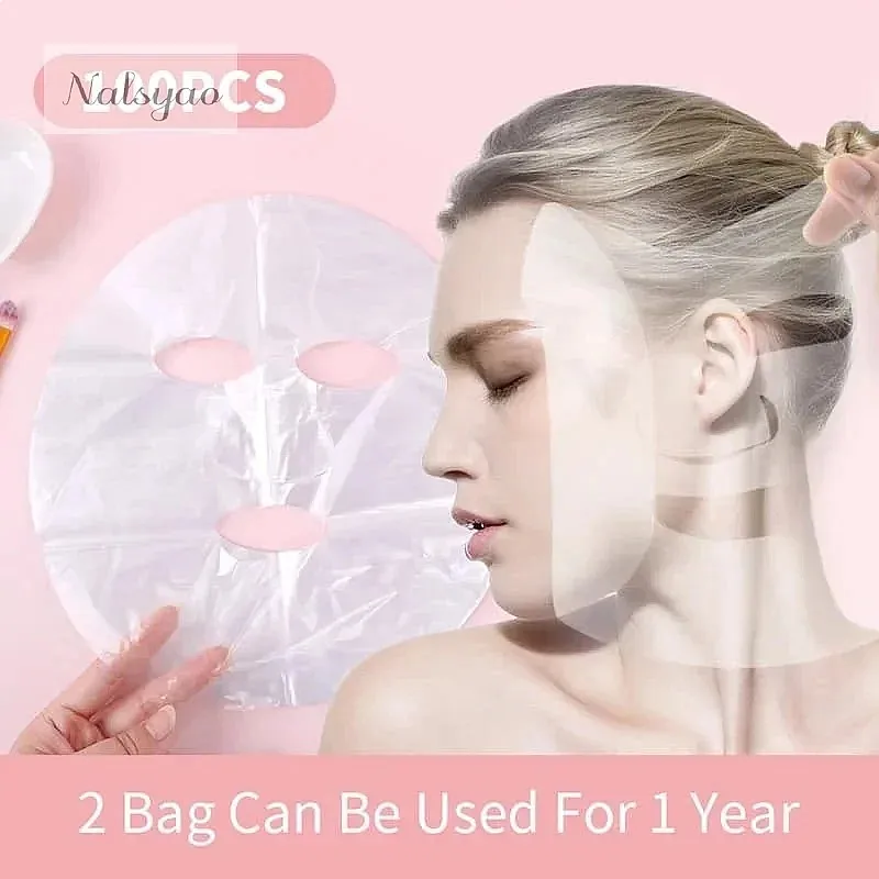 Bulk Pack of Disposable Transparent Face Mask Wraps for Beauty Makeup and Skincare